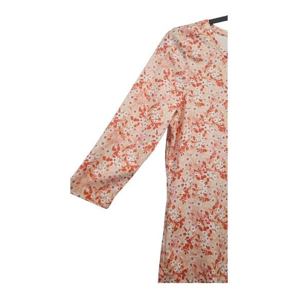 L.L.Bean Jewelneck Tee Womens S Petite Sunrise Peach 100% Supima Cotton - Picture 3 of 5